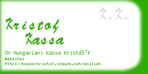 kristof kassa business card